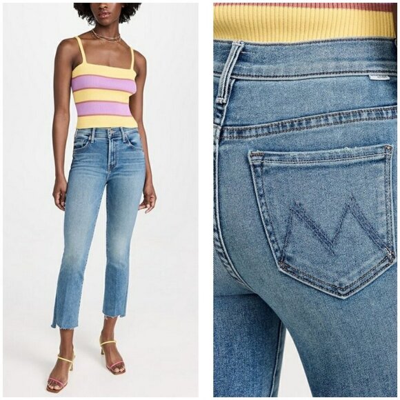 💕MOTHER💕 The Insider Crop Step Fray Jeans ~ Juicin' 34 NWT - Picture 4 of 16